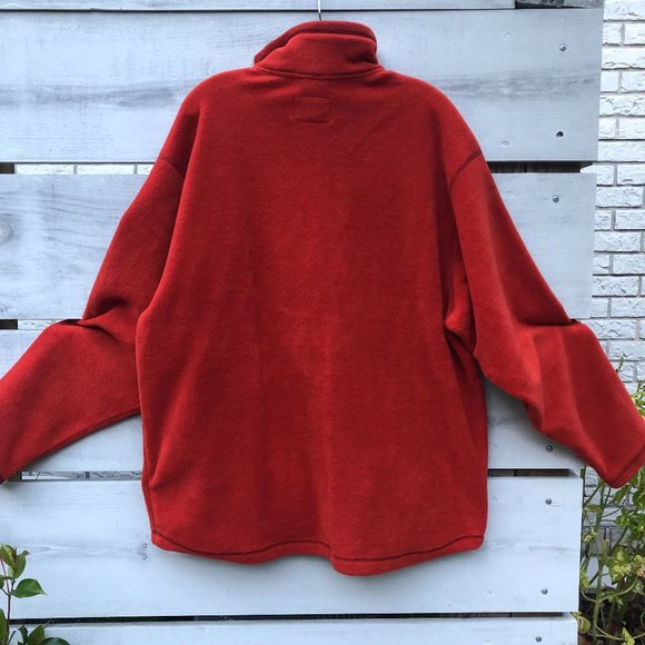 American Eagle Coastal AE77 Performance Red Fleece Quarter Zip Up Jacket Cozy - Picture 7 of 16